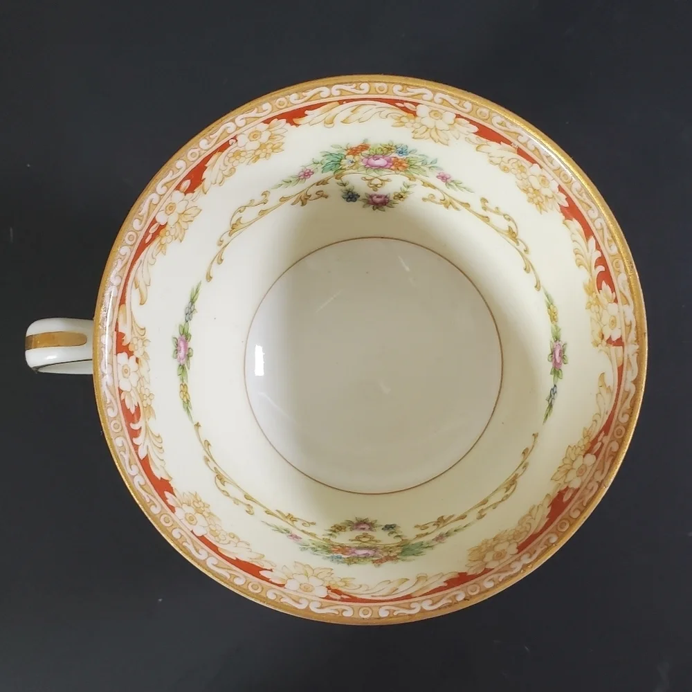 Noritake Floral Footed Tea Cup Made in Occupied Japan Vintage Porcelain